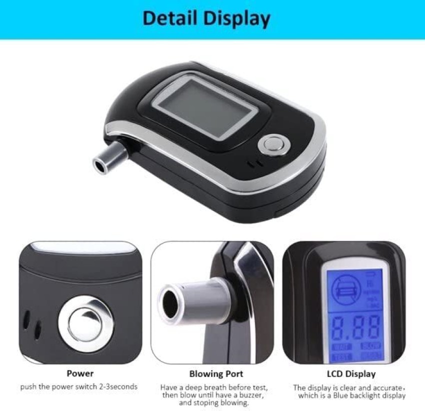 Alcohol Tester, Portable Alcohol Breath Tester LCD Digital Display Alcohol  Tester/Analyzer with Backlight