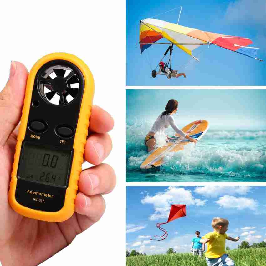 Handheld Anemometer Wind Speed Meter LCD Backlight Thermomoter