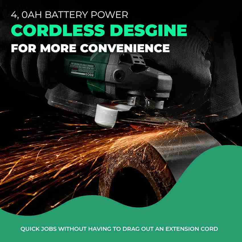 Kimo Cordless Angle Grinder Machine For Metal Wood Cutting Battery