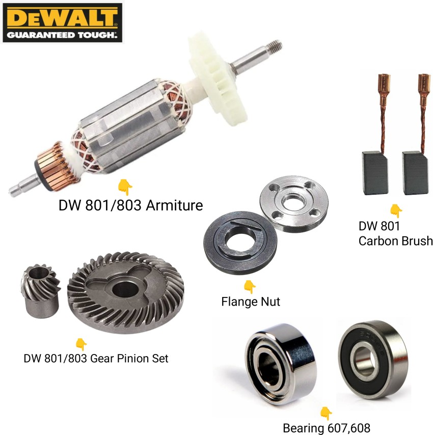 TMX Dewalt Angle Grinder DW801 Copper Armiture Spare Parts Combo