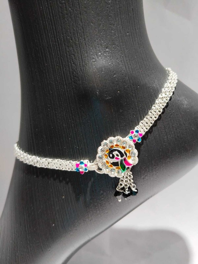 Peacock design online anklet