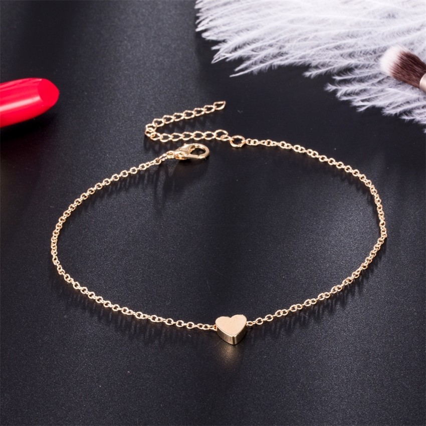 RoseGold Ankle Bracelet for Women - Adjustable Dainty Layered Chains,Heart  Anklets for Girls - Fashion Stainless Steel Link Foot Jewellery RoseGold -  A