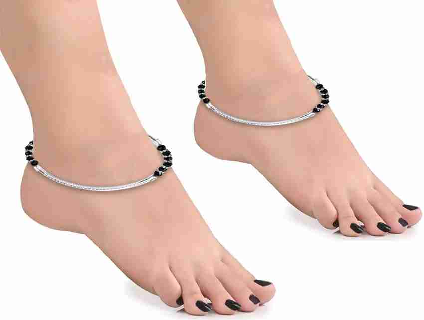 Black moti anklet clearance