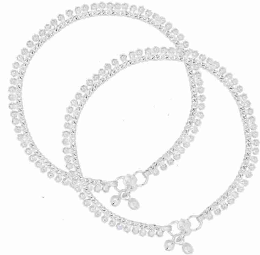 Cntzk diamond design fanci daily use wedding party wear diamond design payal Silver Anklet Price in India Buy Cntzk diamond design fanci daily use wedding party wear diamond design payal Silver