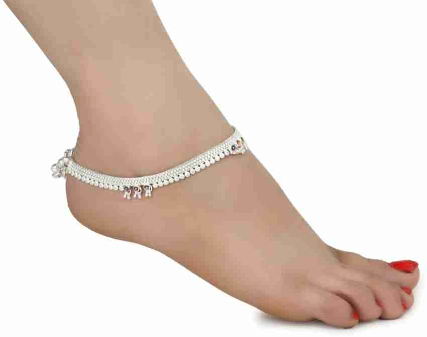 Cntzk silver coted white metal silver payal fansi anklet stylish new design Silver Anklet Price in India Buy Cntzk silver coted white metal silver payal fansi anklet stylish new design Silver