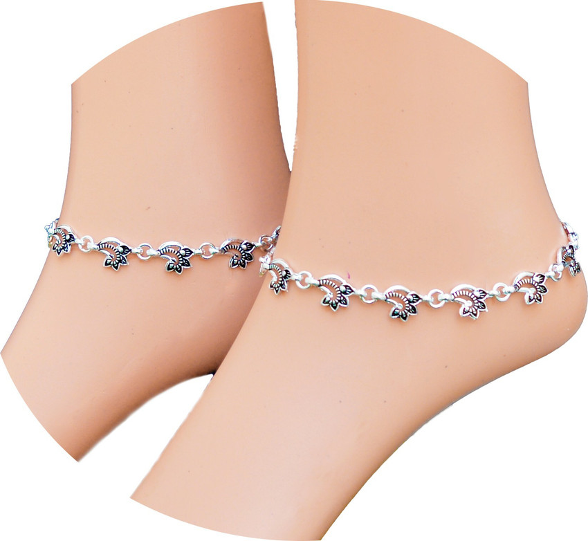 AKsells Anklet For Women Girl Silver Payal for Wedding Wear Daily Use Alloy Anklet Alloy Anklet Price in India Buy AKsells Anklet For Women Girl Silver Payal for