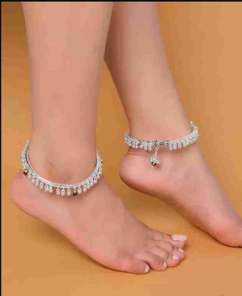 Mohrat Latest Collection Oxidised German Silver Metal Kada Anklet