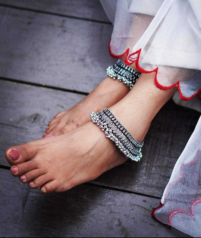 Oxidised anklets online deals