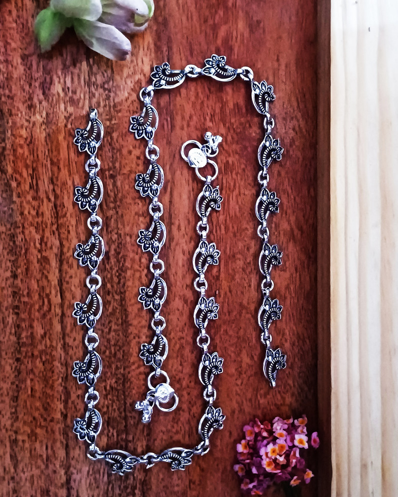 AKsells Payal Anklet Silver Plated Artificial Payal set For Girl