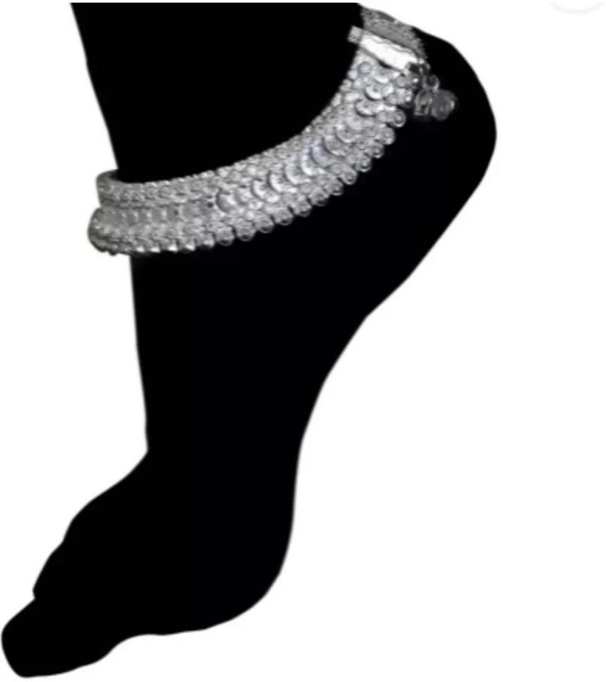 Silver anklets designs online in grt with price