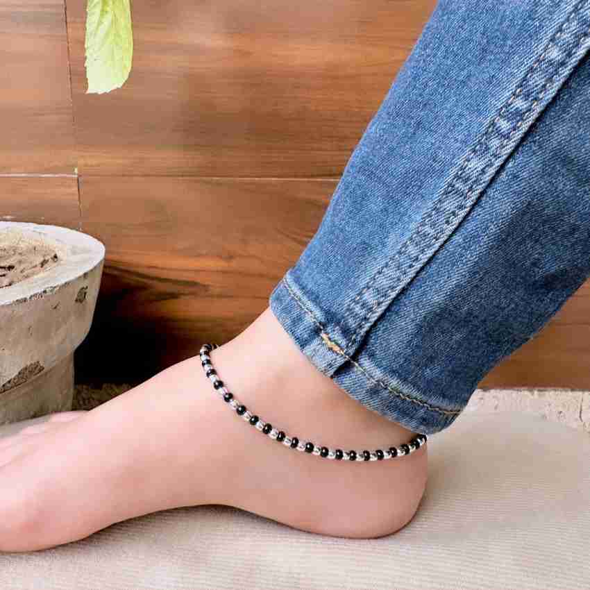 Silver anklets deals for one leg