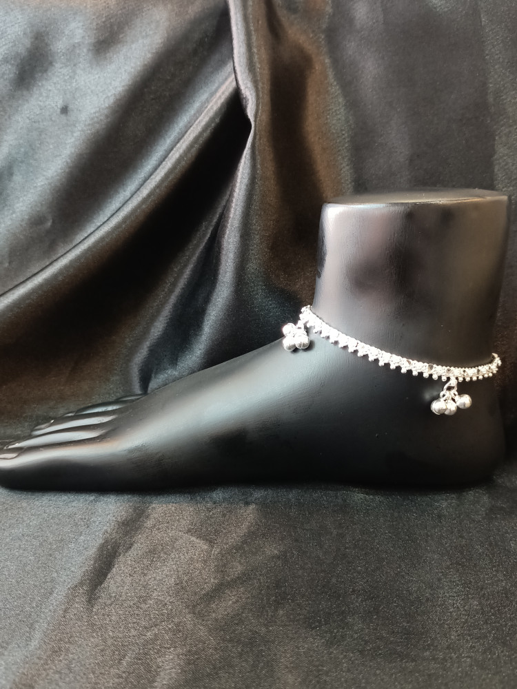 SilverPrincess 6.5 Inch Thin Style Pure Silver Payal Leg chain