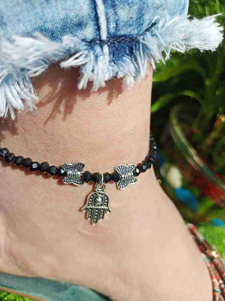 Black anklets for single leg shop silver