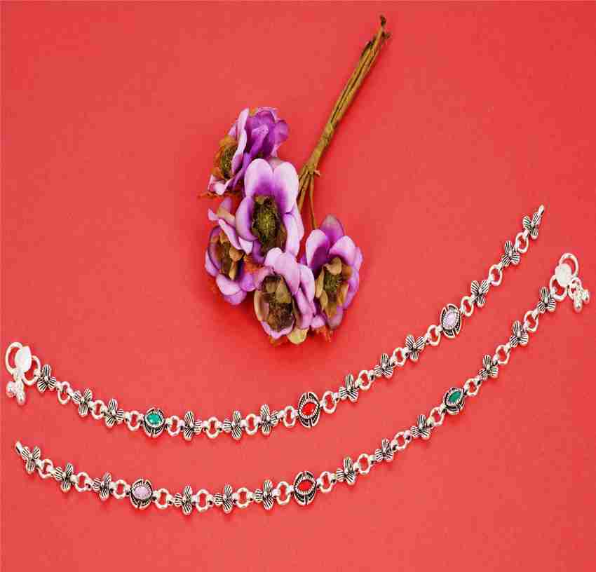 AKsells payal padasaram anklet for girls silver anklet Alloy Anklet Price in India Buy AKsells payal padasaram anklet for girls silver anklet Alloy Anklet Online at Best Prices in India