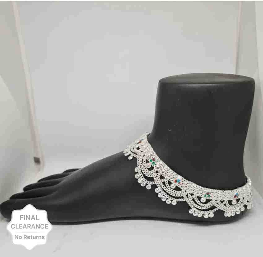 Qrown pajeb payal paijaan Sterling Silver Anklet Price in India Buy