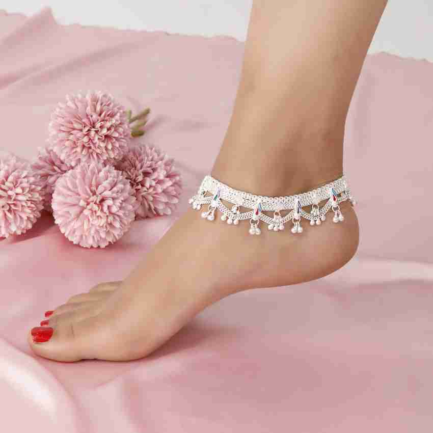 Sanwariya Payal Pair for Women Girls Fancy Collection with Silver