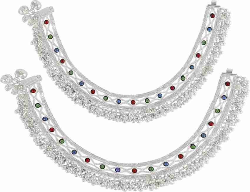 BHORIWAL Unique Design Bridal Heavy Ghunghroo with chain chalar Screw Anklets 10 Length Alloy Anklet Price in India Buy BHORIWAL Unique Design Bridal Heavy Ghunghroo with chain chalar Screw Anklets 10