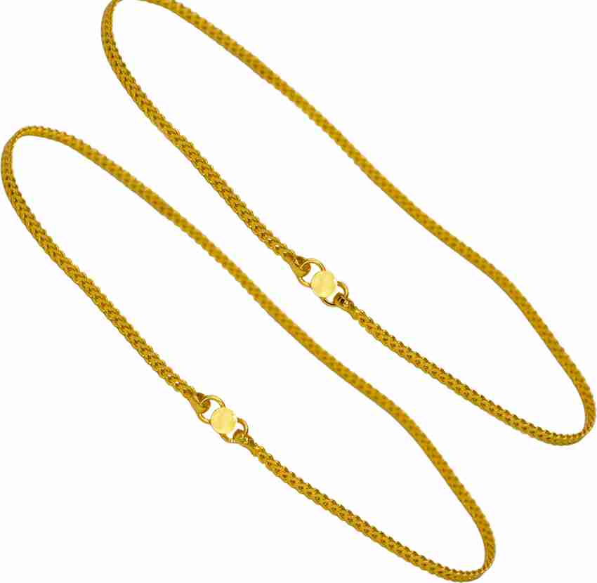 Kollam Supreme Gold Plated Designer Thin Anklets Brass Anklet Price in India Buy Kollam Supreme Gold Plated Designer Thin Anklets Brass Anklet Online at Best Prices in India Flipkart