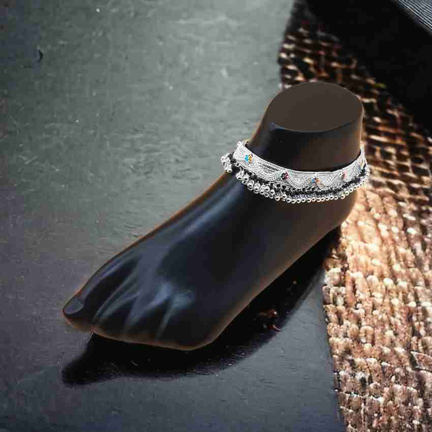 Chunky silver anklet store