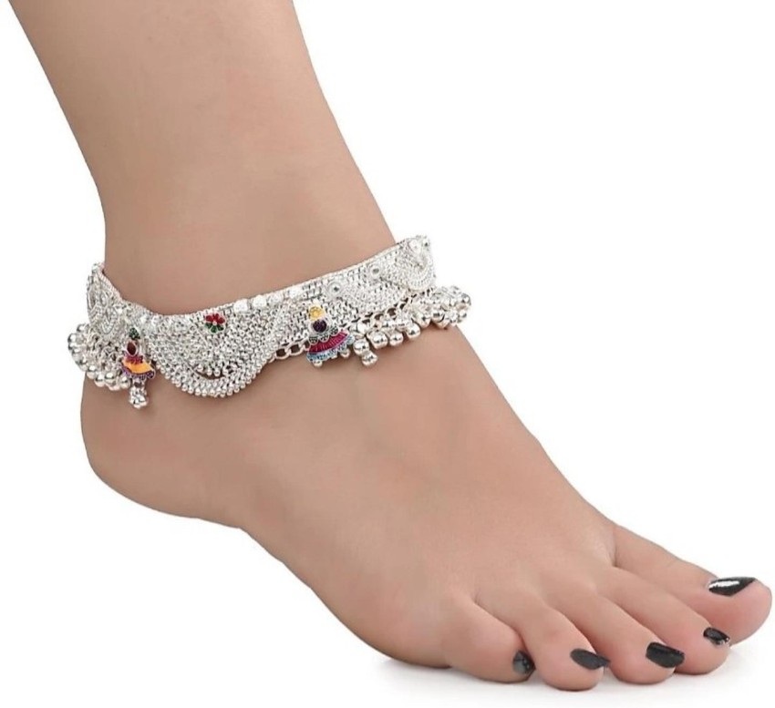 Buy Anklets (Payal) Black Crystal Drop Anklet for Women Girls Online - Get  68% Off
