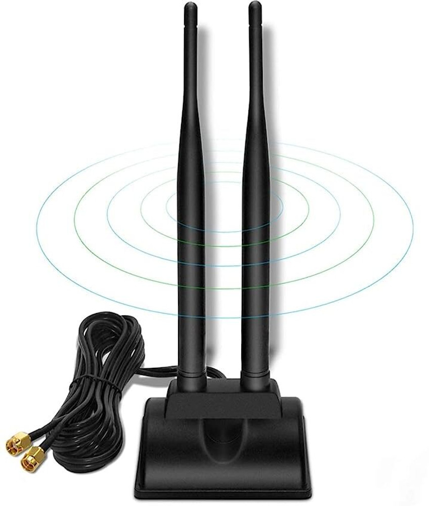 HASTHIP Dual WiFi Antenna with RP SMA Male Connector WiFi Range