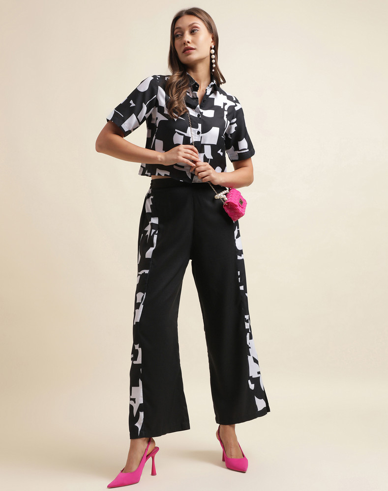 Shine N Show Women Printed Black Night Suit Set Price in India