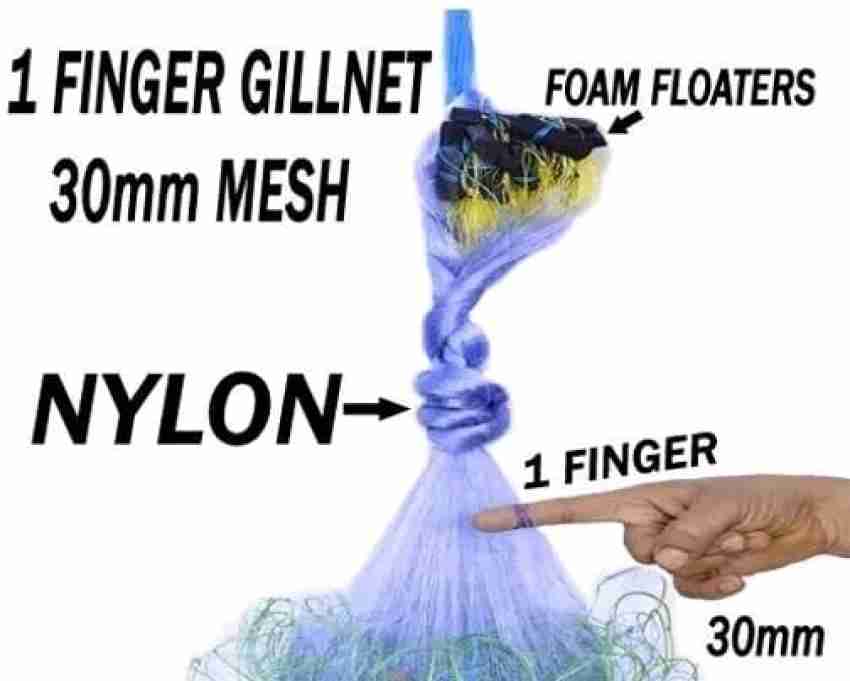 2 finger hole size 100 feet length and 4 feet height readymade Fishing Gill net  for small fish ( ready to use fish net high quality)