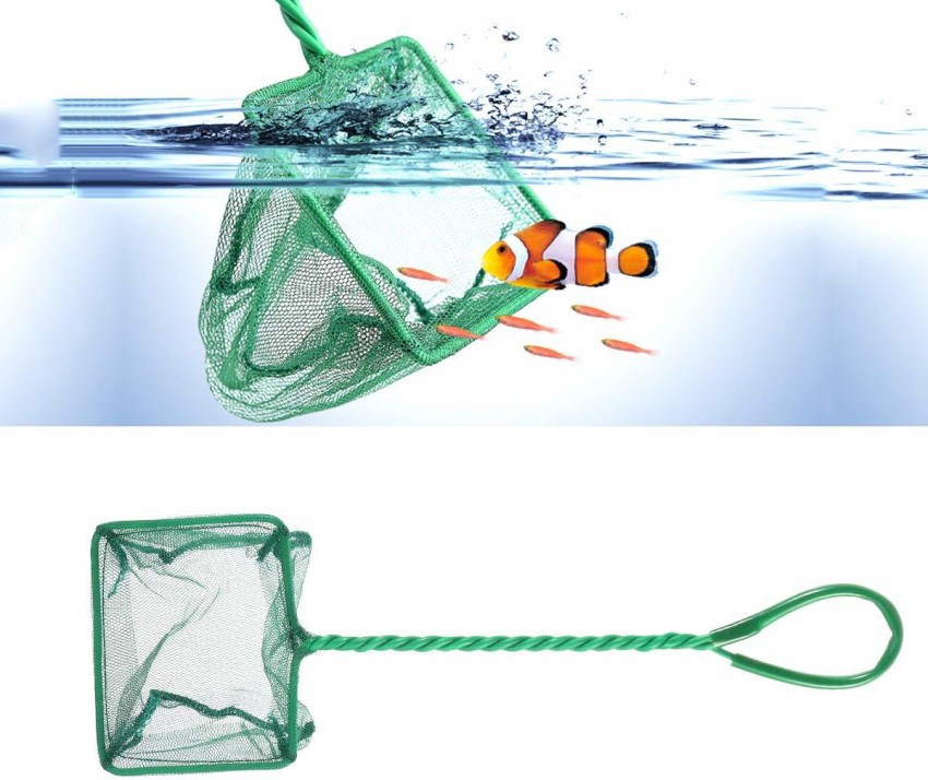 DAGUANZHI 4 Pack Aquarium Fish Net Fine Mesh Nylon Fishing Catch Nets with  Plastic Handle for Fish Tank - Green