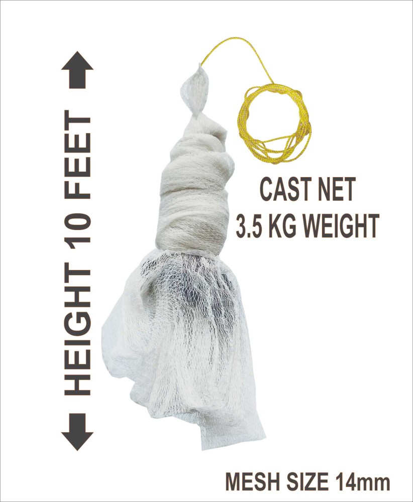 Barsha Fishing Nets CASTNET 14MM 10 FEET HEIGHT WEIGHT 3.6 KG