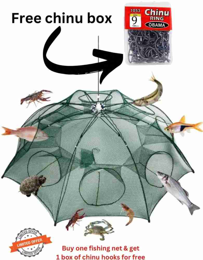 PROBEROS Light 8 Side Bait Fishing Trap, Portable Folded Fishing Net,  Shrimp Minnow Crayfish Crab Baits