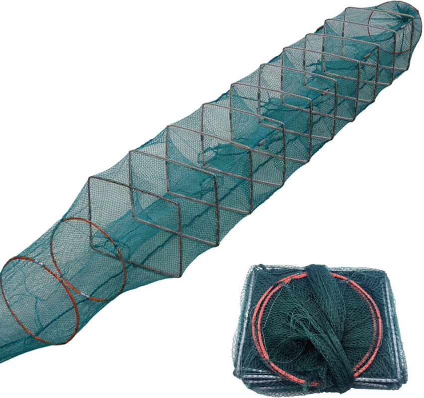 PROBEROS Foldable Fishing Net, Folded Fish Net, Portable Crab Trap