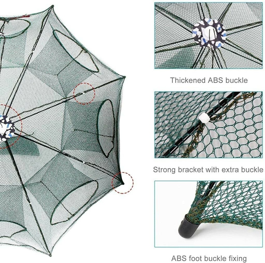 8 Holes Folded Portable Hexagon Fishing Net Casting Crayfish