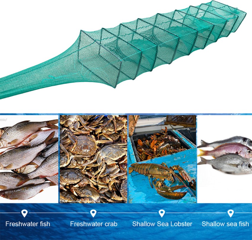 ELEPHANTBOAT 1.8m Fishing Traps Portable Folded Fishing Net Shrimp