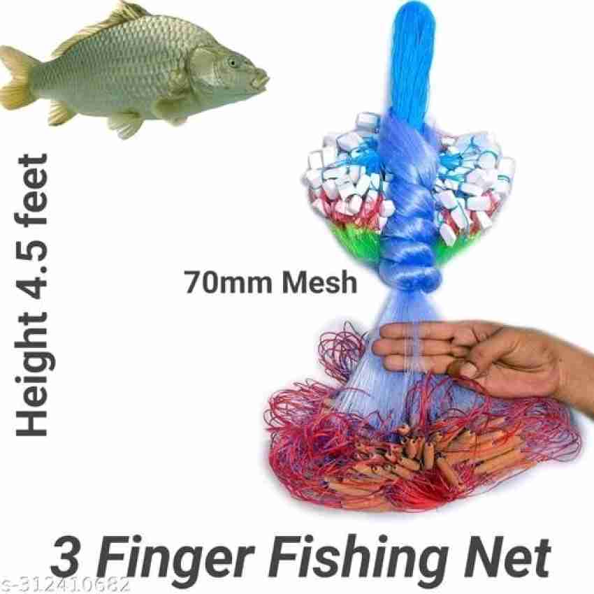 Fishers cart 3 finger Kathi Jaal for big fish ( 65 ft long 6 ft