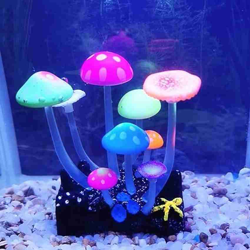 Mushroom fish tank decoration discount