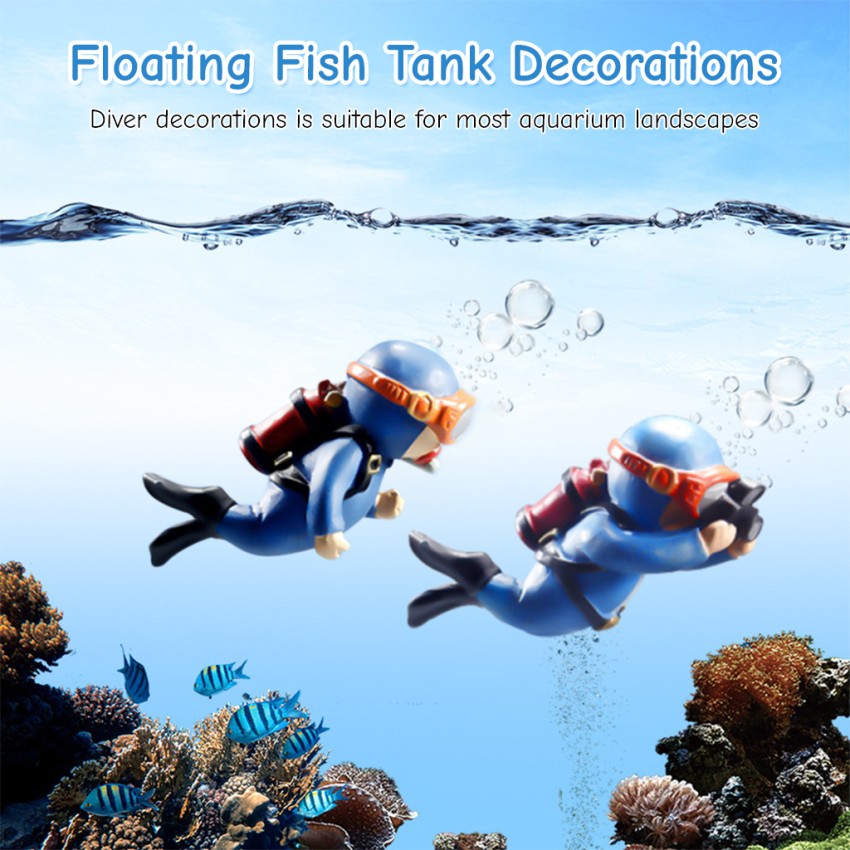 2 Pcs Aquarium Tank Decorative Simulation Plastic Floating Fish