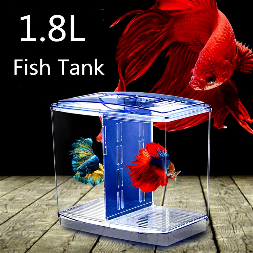kickAt Double House Betta Small Tank for Fighter Fish Aquarium Tank with  LED light Rectangle Aquarium Tank Price in India - Buy kickAt Double House  Betta Small Tank for Fighter Fish Aquarium