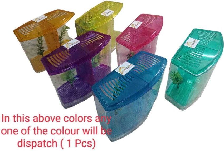 Petzlifeworld Double House Betta Tank Small Fish Tank for Fighter Fish  Rectangle Aquarium Tank