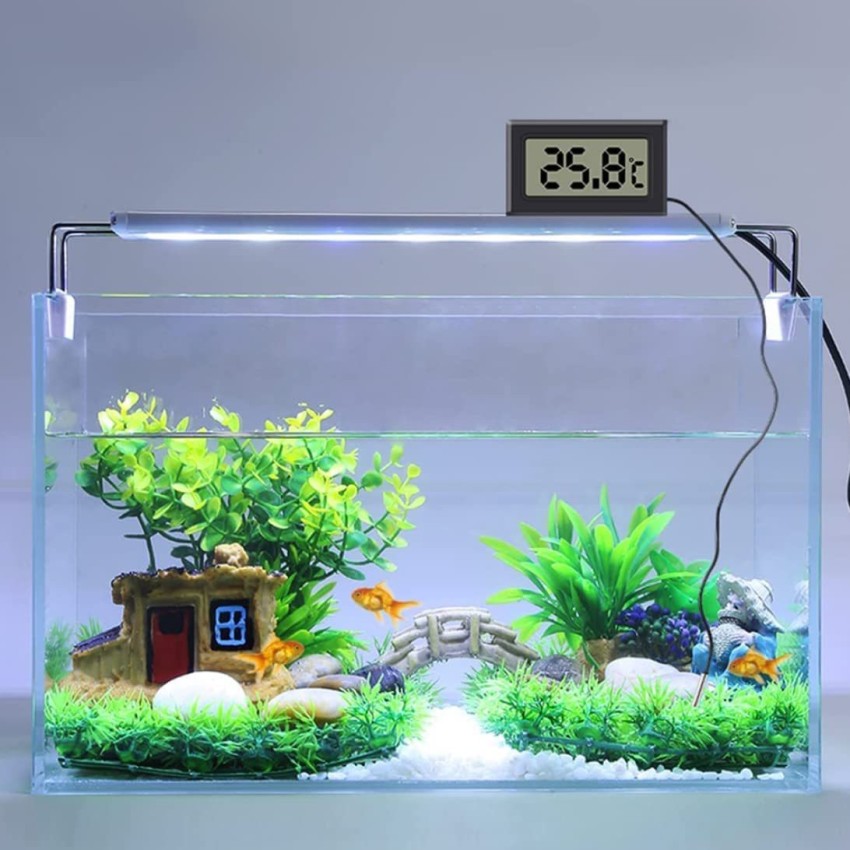Aquarium Thermometer LCD Digital Waterproof Thermometer with Suction Cup  Fish Tank Water Temperature for Fish Like Betta
