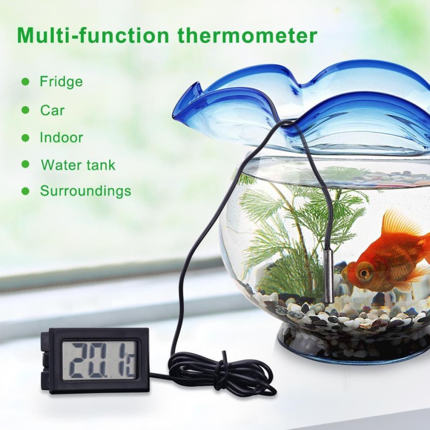 Aquarium Thermometer LCD Digital Waterproof Thermometer with Suction Cup  Fish Tank Water Temperature for Fish Like Betta 