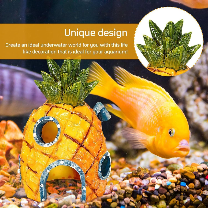 VAYINATO Colourfull Pineapple House Fish Hiding Cave For Fish Tank Decoration Toys Aquarium Tool Price in India Buy VAYINATO Colourfull Pineapple House Fish Hiding Cave For Fish Tank Decoration Toys A...