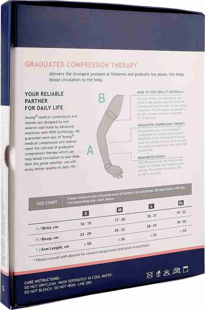 Youleg Graduated Medical Compression Arm Sleeves with Shoulder Strap  Gentale Comfort and Support for Lymphedema