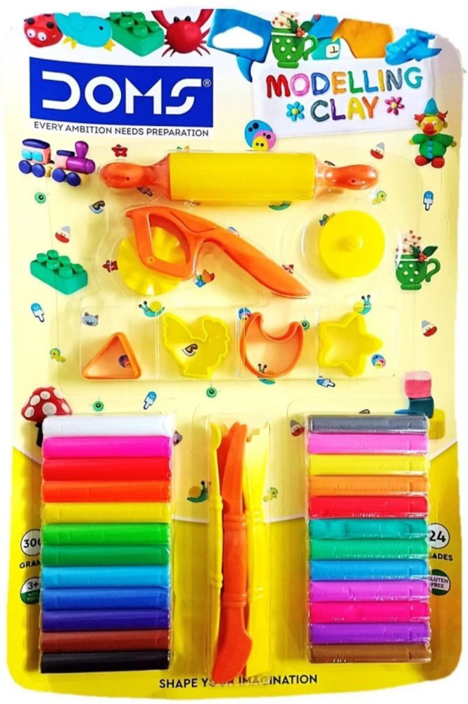 DOMS Modelling Clay 24 Assorted Shades Shape Your Imagination