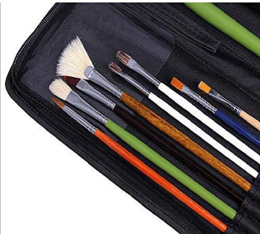 Set of 24 Portable Paint Brushes with Scraper Brush Storage Bag  Professional Artist Set for Acrylic Canvas Art Painting 