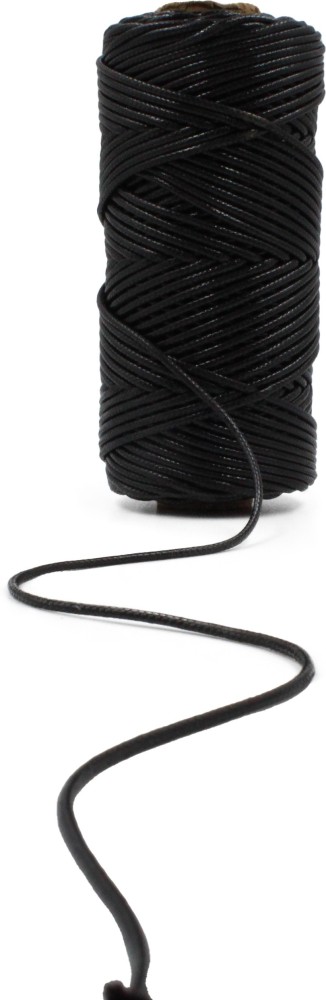 Sui Dhagga Black Jewellery Making Wax leather Cord 2mm Nylon