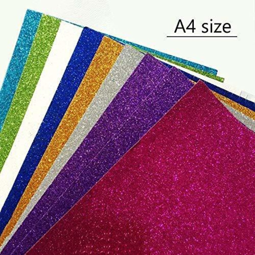 Glitter Foam Sheets Self Adhesive Sticky 8 x 12 Back Paper 10 Pack for  Children's Craft Activities DIY Cutters Arts and Crafts (Multi)