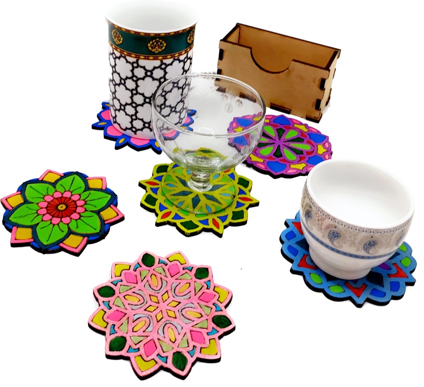 Mini Leaves Wooden Mandala Painting Kit Tea Coasters Art and Craft Kit for  Girls Boys 9-12 Years Coaster DIY Kit Set