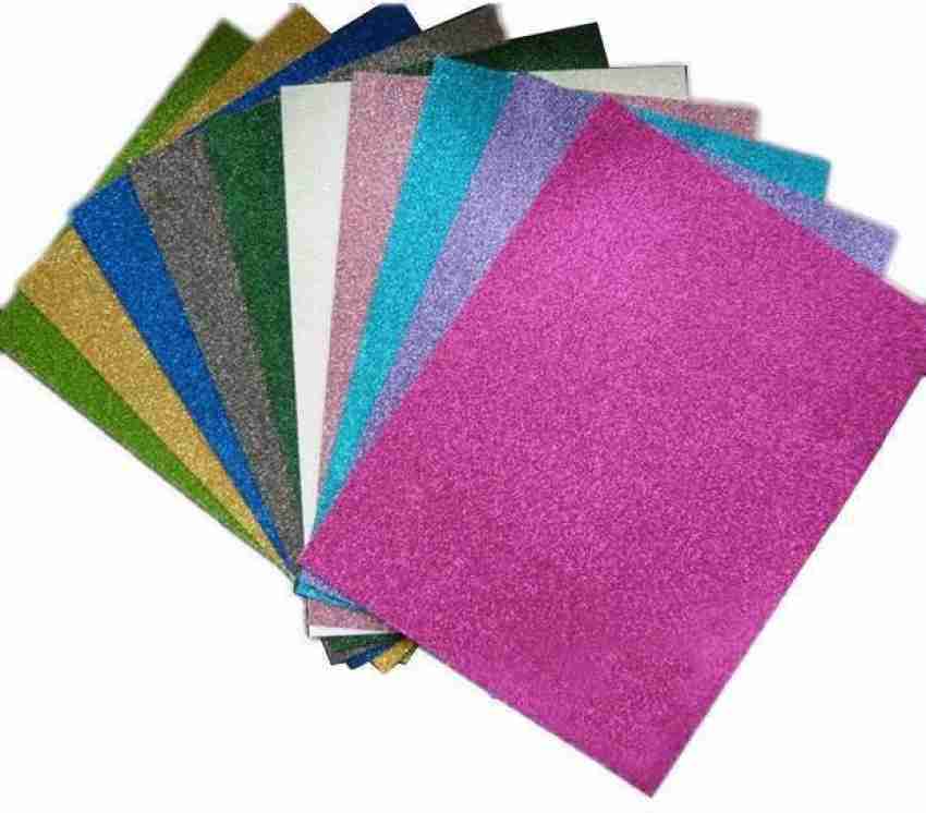 Glitter Foam Sheets Self Adhesive Sticky 8 x 12 Back Paper 10 Pack for  Children's Craft Activities DIY Cutters Arts and Crafts (Multi)