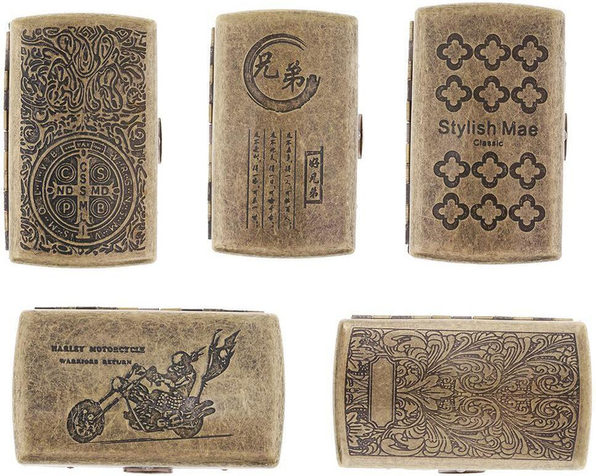 Lyla Metal Cigarette Case Vintage Stash Box 20Pcs Tobacco