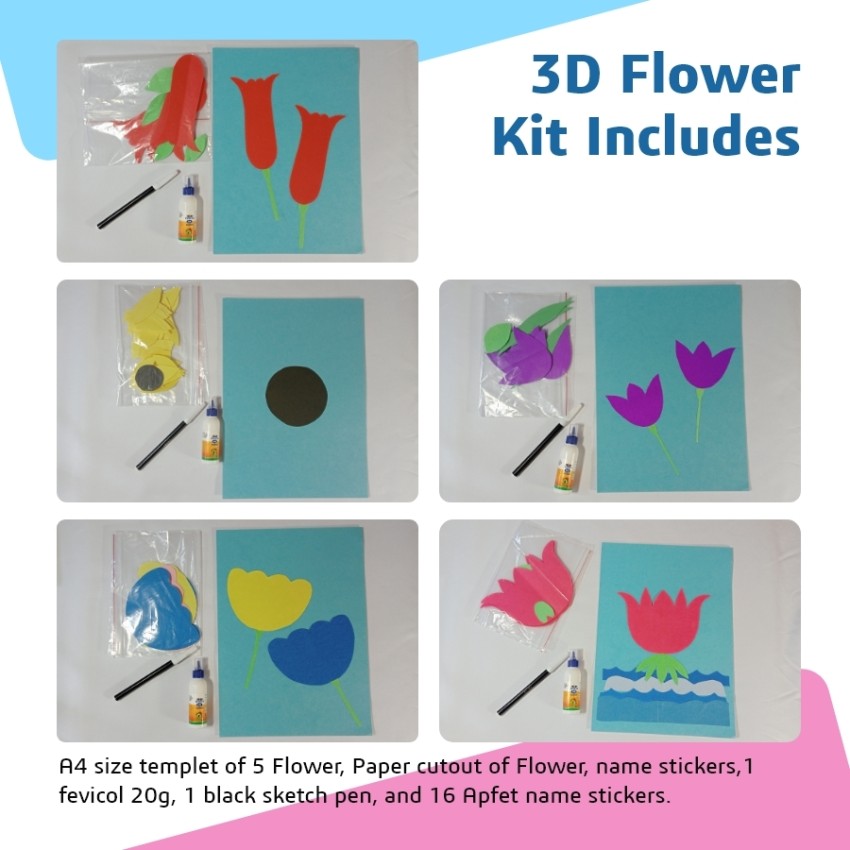 Apfet 3D CUT & FOLD 50P ART AND CRAFT KIT (4-in-1) - 3D CUT & FOLD